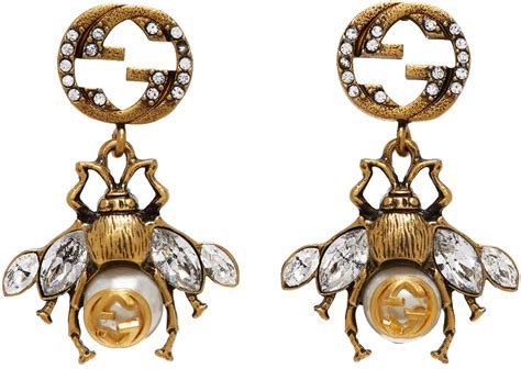 gucci bee earrings with interlocking g